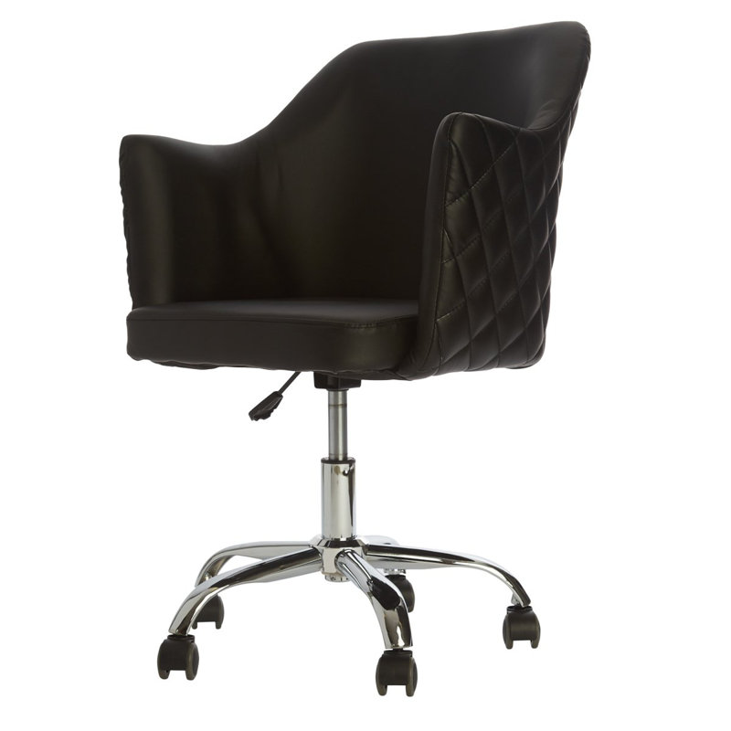 Red Barrel Studio Coco Quilted Velvet Modern Makeup Chair Task Swivel Rolling Desk Chair with Adjustable Height Wayfair